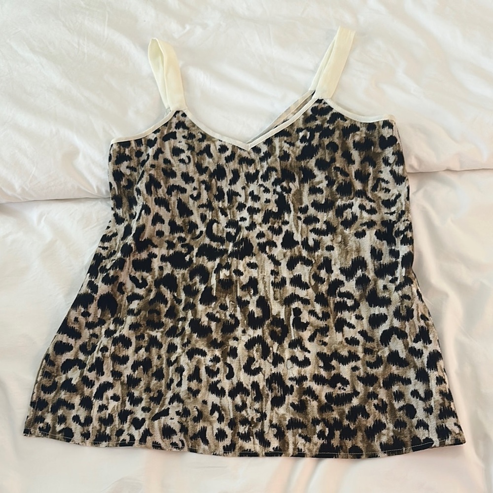 Bobeau Animal Print Sleeveless Top